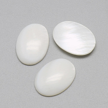 Honeyhandy Freshwater Shell Cabochons, Oval, Seashell Color, 17~18x13x3~4mm