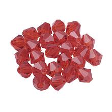 ARRICRAFT 50pcs Imitation Austrian Crystal Glass Beads Faceted Round Bicone Clear Grade AAA Beads for Jewelry Craft Making 6mm Hole: 1mm Red