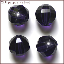 Honeyhandy Imitation Austrian Crystal Beads, Grade AAA, Faceted, Round, Indigo, 10mm, Hole: 0.9~1mm