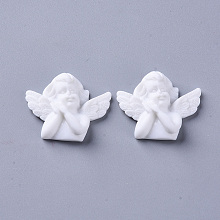 Honeyhandy Resin Cabochons, Cupid/Cherub, White, 30.5x25.5x9mm