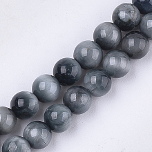 Honeyhandy Natural Hawk's Eye Beads Strands, Eagle Eye Stone, Grade A, Round, 6mm, Hole: 0.8mm, about 30~33pcs/strand, 7.6 inch