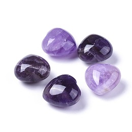 Arricraft Natural Amethyst Beads, No Hole/Undrilled, Heart, 20x20x13~13.5mm