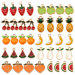 Alloy Enamel Charms/Pendants, Mixed Shapes, Mixed Color, 7.4x7.2x1.7cm, 40pcs/set