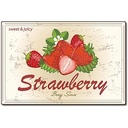 CREATCABIN Sweet Juicy Strawberries Pick Your Own Retro Metal Sign Vintage Tin Sign Funny Wall Art Decorations for Home Bar Cafe Kitchen Restaurant, 12 x 8 Inch