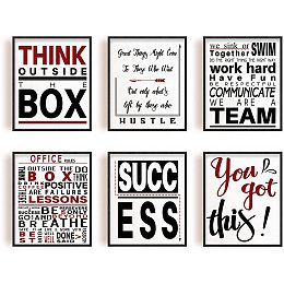 ARRICRAFT 6 PCS/Set Canvas Prints Success You Got This Office Rules Canvas Art Office Inspirational Painting Decorative Wall Art Pictures for Office Wall Decor 10"x8"