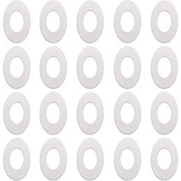 BENECREAT 30 Pack 1x1.8 Inch Ellipse Stamping Blank Tag Aluminum Cabochons Edge Name Plate with Storage Box for Necklace Bracelet Dog Tags Making