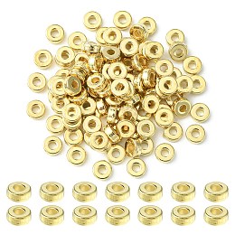 Honeyhandy CCB Plastic Beads, Flat Round/Disc, Golden, 6x2mm, Hole: 2.2mm