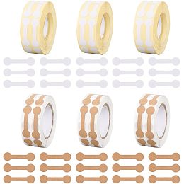 FINGERINSPIRE 3000PCS Blank Jewelry Price Tags Stickers 6 Rolls White Dark Goldenrod Self Adhesive Dumbbell Jewelry Stickers Blank Price Indentification Tags Jewelry Price Label for Jewelry Display