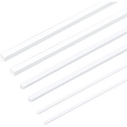 OLYCRAFT 60pcs ABS Plastic Square Solid Bar Rods 1/2/3mm White ABS Plastic Square Tube Solid Square Tube Styrene Rod for DIY Sand Table Architectural Model Making