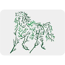 FINGERINSPIRE Horse Stencil 11.7x8.3 inch Branches Horses Stencil Plastic Branches Painting Stencil Reusable Horse Template DIY Home Decor Stencil for Painting on Cabinet, Floor, Wall, Window