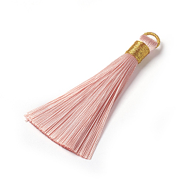 Honeyhandy Polyester Tassel Pendants, Light Salmon, 80~83x7~8mm, Hole: 5~7mm