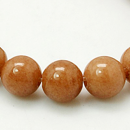 Honeyhandy Natural Mashan Jade Round Beads Strands, Dyed, Camel, 6mm, Hole: 1mm, about 69pcs/strand, 15.7 inch