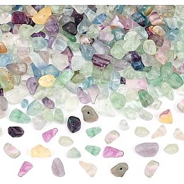 OLYCRAFT 2 Strands Natural Chip Stone Beads 5~8mm Fluorite Beads Strand Chip Undyed Fluorite Irregular Gemstones for Bracelet Jewelry Making