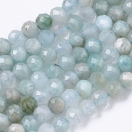 Honeyhandy Natural Flower Amazonite Beads Strands, Round, Faceted, 2mm, Hole: 0.7mm, about 155pcs/strand, 15.75 inch(40cm)