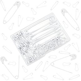 Arricraft 3 Styles White Safety Pins, 110 Pcs Spray Painted Iron Sewing Tools Quilting Basting Pins for Basting Knitting and Quilting, Pinning Socks, Laundry Bags