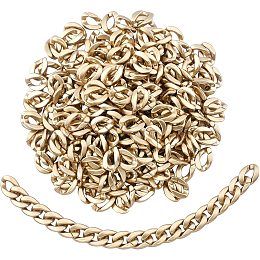 SUPERFINDINGS About 300Pcs Opaque Spray Painted Acrylic Linking Rings 16x23mm Gold Quick Link Connectors Twist Link Curb Chain Connectors for Earring Necklace Jewelry Eyeglass Chain DIY Craft Making