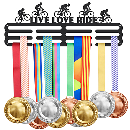 SUPERDANT Bicycles Medal Hanger Live Love Ride Wall Mounted Medal Holder for 60+ Hanging Medal Rack Display Rack Awards Sports Ribbon Holder Display Wall Hanging Athlete Gift