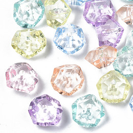 Honeyhandy Transparent Acrylic Beads, Chips, Mixed Color, 12x11x6.5mm, Hole: 1.6mm, about 1310pcs/500g