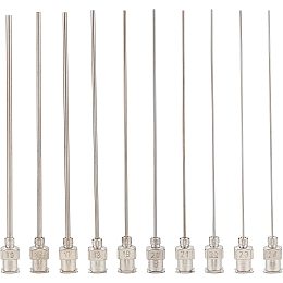 BENECREAT 20PCS 3 Inch Iron Dispensing Needle Tip 10 Mixed Size Blunt Needle with Brass Joint for Refilling Glue 15G/16G/17G/18G/19G/20G/21G/22G/23G/24G