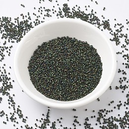 MIYUKI&reg Delica Beads, Cylinder, Japanese Seed Beads, 11/0, (DB0327) Matte Metallic Dark Green Iris, 1.3x1.6mm, Hole: 0.8mm; about 2000pcs/10g