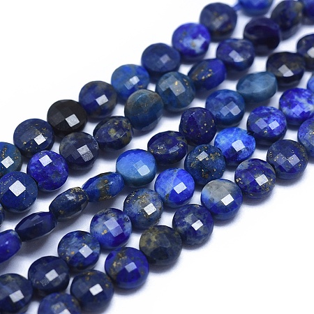 Arricraft Natural Lapis Lazuli Beads Strands, Faceted, Flat Round, 4x2.5mm, Hole: 0.8mm, about 93pcs/strand, 15.15 inches(38.5cm)