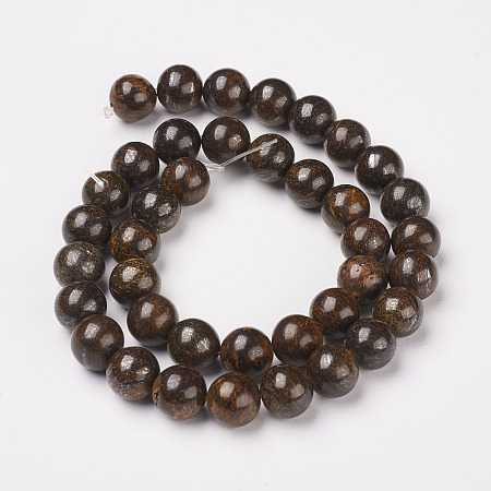 Arricraft Natural Bronzite Beads Strands, Round, 6mm, Hole: 1mm, about 66pcs/strand, 15.7 inches(40cm)