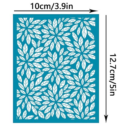 OLYCRAFT Silk Screen Printing Stencil, for Painting on Wood, DIY Decoration T-Shirt Fabric, Leaf Pattern, 12.7x10cm