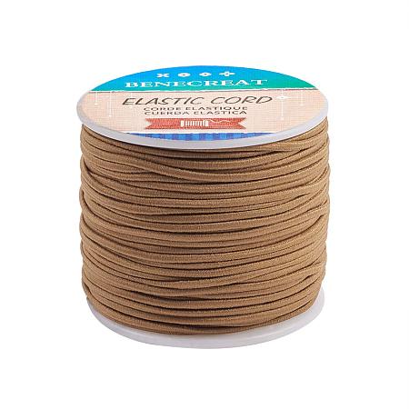 BENECREAT 2mm 55 Yards Elastic Cord Beading Stretch Thread Fabric Crafting Cord for Jewelry Craft Making (Tan)