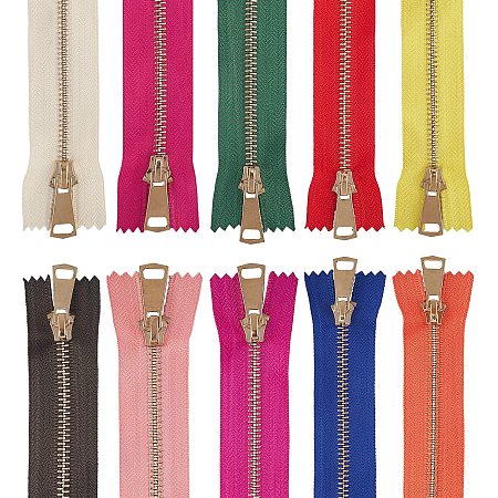 BENECREAT #5 10PCS 9 Inch Assorted Color Close-end Nylon Coil Zippers with Durable Zipper Sliders for Garments Jackets Coats Sewing Crafts