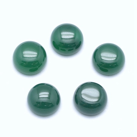 Honeyhandy Natural Agate Cabochons, Flat Round, Dyed & Heated, 8x3~4mm