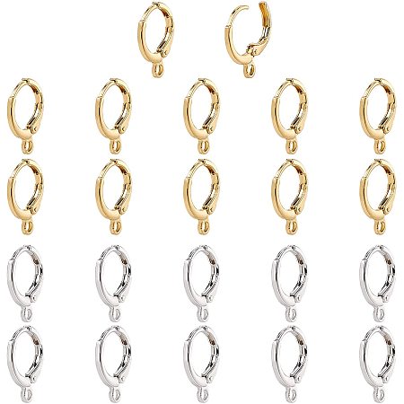NBEADS 20 Pairs Earring Hooks, Lever Back Earring Round French Hook Ear Wire with Open Loop for Earring Designs Jewelry Making