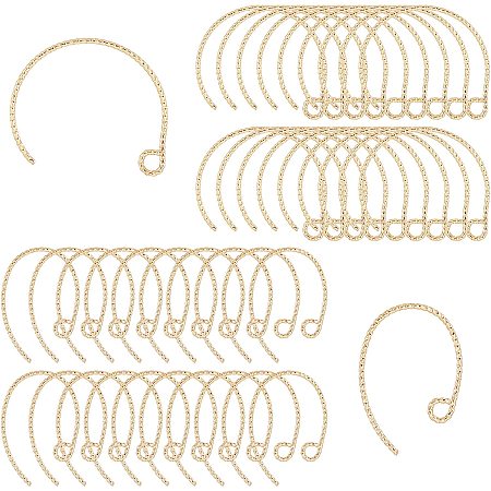 SUNNYCLUE 1 Box 40Pcs 2 Style 18K Gold Brass Earring Hooks Ear Wires Jewelry Making Supplies Findings for DIY Jewelry