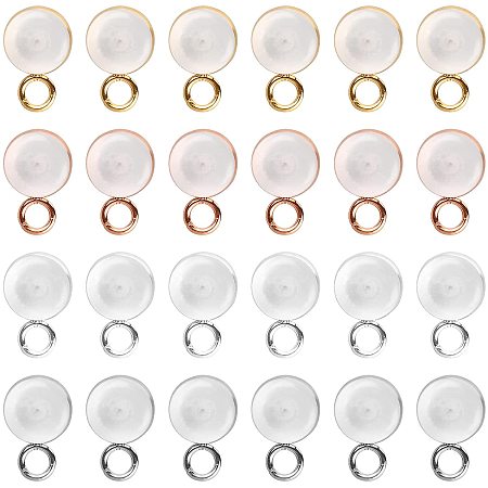 SUNNYCLUE 1 Box 24Pcs 4 Colors Clear Earring Backs Replacements Safety Earring Backs Silicone Ear Nuts Rubber Ball Earring Backs Locking for Sensitive Ears Studs Earring Findings