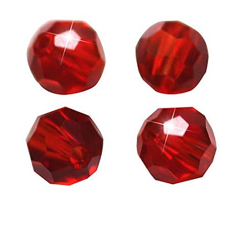 ARRICRAFT 50pcs Imitation Austrian Crystal Glass Beads Faceted Round Bicone Clear Red Grade AAA Beads for Jewelry Craft Making 6mm Hole: 1mm
