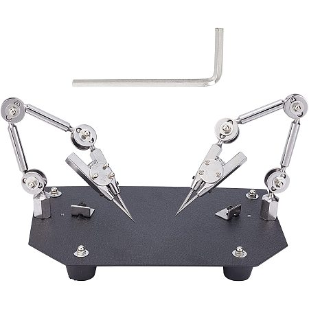NBEADS Steel Helping Hands Solde, Welding Work Clip Double Third Hand with Soldering Station Jewelry Welding Clamp Solder Iron Stand with Clip Table Clip Clamp Auxiliary Welding Clip for Solde Repai