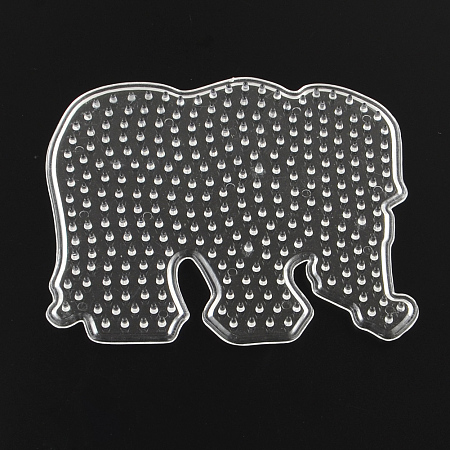 Honeyhandy Elephant ABC Plastic Pegboards used for 5x5mm DIY Fuse Beads, Clear, 93x104x5mm