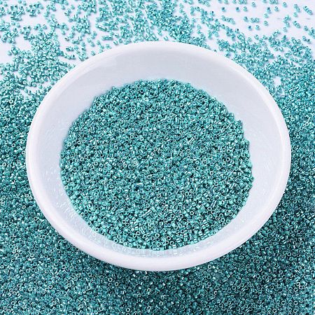 MIYUKI Delica Beads, Cylinder, Japanese Seed Beads, 11/0, (DB0427) Galvanized Dark Aqua, 1.3x1.6mm, Hole: 0.8mm; about 2000pcs/10g