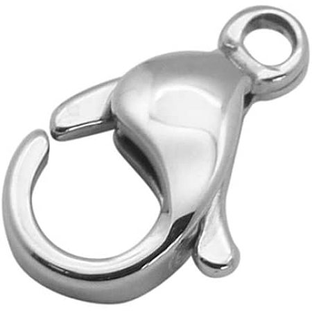 UNICRAFTALE 1pc 304 Stainless Steel Lobster Claw Clasps 4mm Hole Jewelry Fastener Hook Jewelry Findings for Jewelery Making Necklaces Bracelets 27x17.8x5.2mm