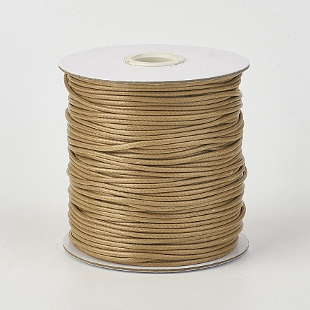 Honeyhandy Eco-Friendly Korean Waxed Polyester Cord, Wheat, 2mm, about 90yards/roll(80m/roll)