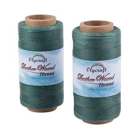 Olycraft Waxed Polyester Cord, Teal, 0.8mm; about 260m/roll