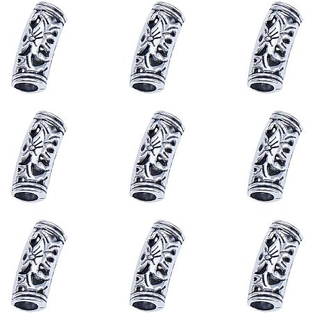 Alloy Tube Beads, Antique Silver, 19x6mm, Hole: 4mm, 20pcs/box