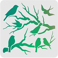 FINGERINSPIRE Bird Tree Branches Stencils Wall Decoration Template 11.8x11.8 inch Plastic Bird Drawing Painting Stencils Templates Square Reusable Stencils for Painting on Walls Furniture Crafts