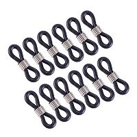 ARRICRAFT 50 Pcs Anti-Slip Rubber Ends Retainer Connector Holder for Eyeglass Chain Necklace Findings Length 19mm Black