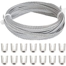 GORGECRAFT 5 Yards Spiral Metal Boning Flat Steel Corset Boning Precut with 14Pcs Stainless Steel Spiral Bone Tips for Sewing Corset