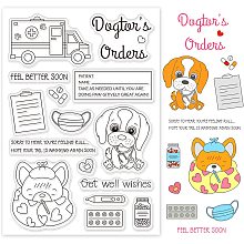 GLOBLELAND Animals Silicone Clear Stamps Dogs Transparent Stamps for Birthday Easter Valentine's Day Cards Making DIY Scrapbooking Photo Album Decoration Paper Craft