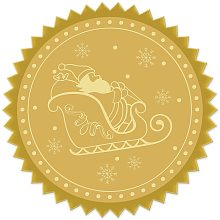 CRASPIRE Gold Foil Certificate Seals Santa Claus Self Adhesive Embossed Stickers 100pcs for Invitations Certification Graduation Notary Seals Corporate Seals Personalized Monogram Emboss