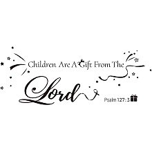 SUPERDANT Vinyl Wall Stickers Bible Quotes Wall Art Sticker Star Gift Box Pattern Wall Decals for Nursery Classroom Bedroom Wall Decoration 15.35"x37.4" Black