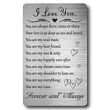 CRASPIRE Wallet Insert Card Birthday Cards Anniversary Wedding Gift Metal You Are My Love Engraved Pocket Card Love Reminder Christmas Keepsake Birthday Present