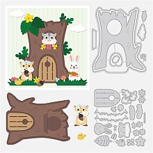 BENECREAT Tree House Cutting Dies Hamster Bunny Die Cuts for DIY Crafts Scrapbook Decorative Embossing