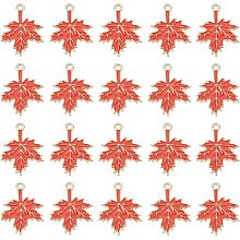 SUNNYCLUE 1 Box 60Pcs Maple Leaf Charms Enamel Leaves Charm Thanksgiving Charms Autumn Fall Leaf Small Charms Colorful Metal Alloy Charm for Jewelry Making Charm DIY Necklace Earrings Bracelets Craft